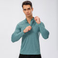 Men's Autumn Fitness Long-Sleeved Quick-Dry Running Tops Half-Zipper Slim-Fit Training Sweatshirt Baselayer Undershirts. 