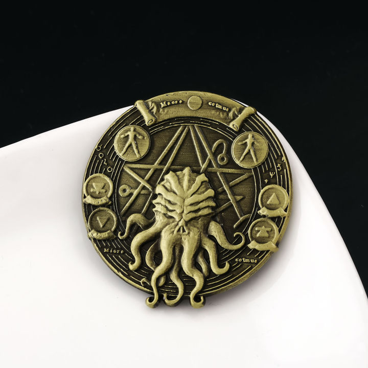 Cthulhu%20Pentagram%20Coin%20Keychain%20HP-Lovecraft%20Necronomicon%20Sigil%20Coin%20Kraken%20Coin%20Vintage%20Metal%20Accessories%20s%20-%20Image%202