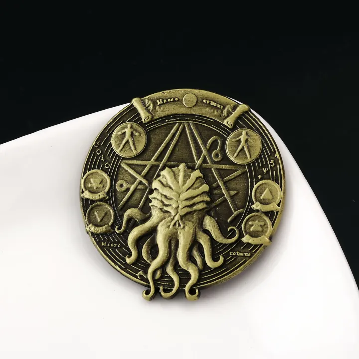 Cthulhu%20Pentagram%20Coin%20Keychain%20HP-Lovecraft%20Necronomicon%20Sigil%20Coin%20Kraken%20Coin%20Vintage%20Metal%20Accessories%20s%20-%20Image%202