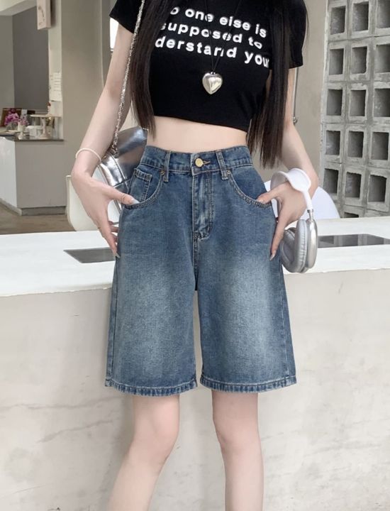 Women's%20Summer%20Denim%20Shorts%20High%20Waist%20Wide%20Leg%20Crop%20Flared%20Blue%20Jeans%20-%20Image%209