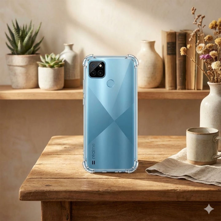 Cover Per Realme C21Y E C25Y - Custodia Sfumata Con Bordo Morbido In TPU E Protezione In Vetro Temperato
