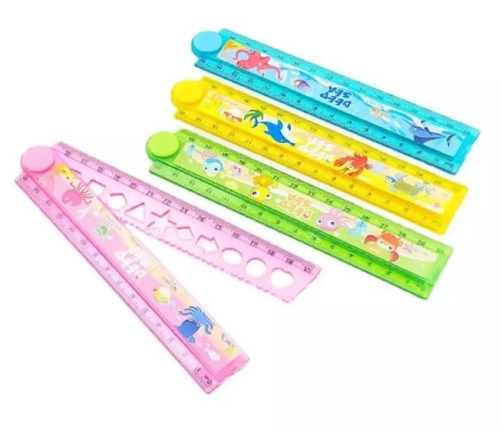 Cute Adjustable Multicolored 12"{01 Feet}Straight Ruler Drawing cute Funny for School, Office Supply