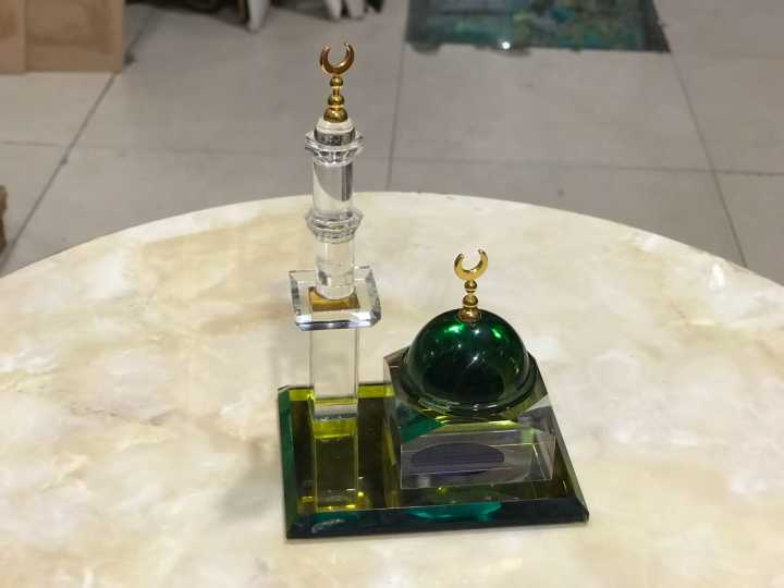 Islamic Muslim Crystal Al Masjid Al-Nabawi Muhammad Madina Mosque Model Crafts Gifts/