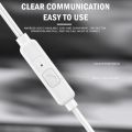 SUPER BASS White Earphones 3.5mm Connector with Mic - Super Quality Stereo Headset with 3.5mm jack - Stereo Handsfree / Handsfree Extra Bass Headphone Handsfree With Microphone Headphones Wired Earphones - MU35 WHITE. 
