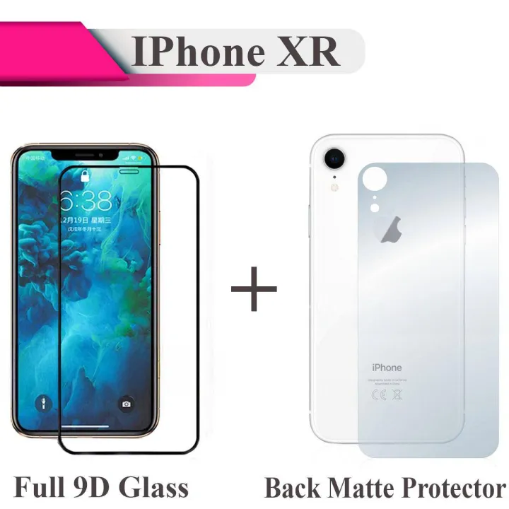 iPhone%20XR%209D%20Edge-to-Edge%20Tempered%20Glass%20Screen%20Protector%20+%20Matte%20Back%20Protector,%20Full%20Coverage,%20Anti-Scratch,%20Anti-Fingerprint%20-%20Image%202