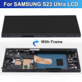 For  S23 Ultra 5G AMOLED LCD Display Touch Screen Digitizer Replacement for SM-S918B G918 with Frame. 