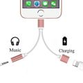 MAK TEC Lightning to 3.5mm 2 in 1 Earphone Audio Adapter without bluetooth compatible For iPhone Charger Cable Mobile Phone Aux Dual Jack Splitter Headphone & Fast Charging Connector Converter. 