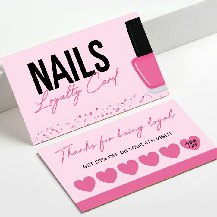 50pcs Nails Business Card  Press On Nail Loyalty Paper Card Board Nail Discount Card Board Nails Accessories Tools