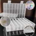 24 Grids Compartment Plastic Storage Box Jewelry Earring Box Bead Screw Container Home Storage Case Display Organizer Container. 