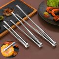 Barbecue Food Tong Non-Slip Cooking Clip Stainless Steel Portable Picnic Tweezer Salad Steak Clamp Bread Tongs Kitchen Gadgets.