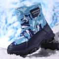 2024 Winter Children Shoes Plush Waterproof Fabric Non-Slip Pink Girl Shoes  Sole Snow Boots Fashion Warm Outdoor Boots. 
