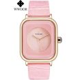 New Ladies Square Wristwatch Super Soft Silicone Belt-pink. 