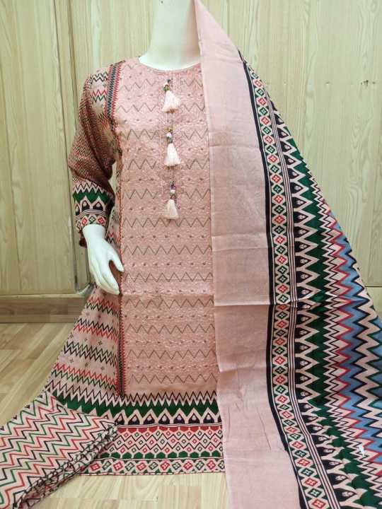 stitch 3 piece digital Lawn collection