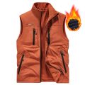 Men's Outdoor Sports Leisure Windproof Cold Proof Warm Vest for Autumn and Winter Comfortable Plush Warm and Fashionable Vest. 