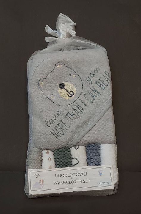 Baby hooded towel and face towels