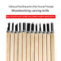 12-Piece Handmade Wood Carving Chisel Set - Woodworking Gouges & Knife Kit for Basic Cutting &Detailed Sculpting,DIY Craft Tools. 