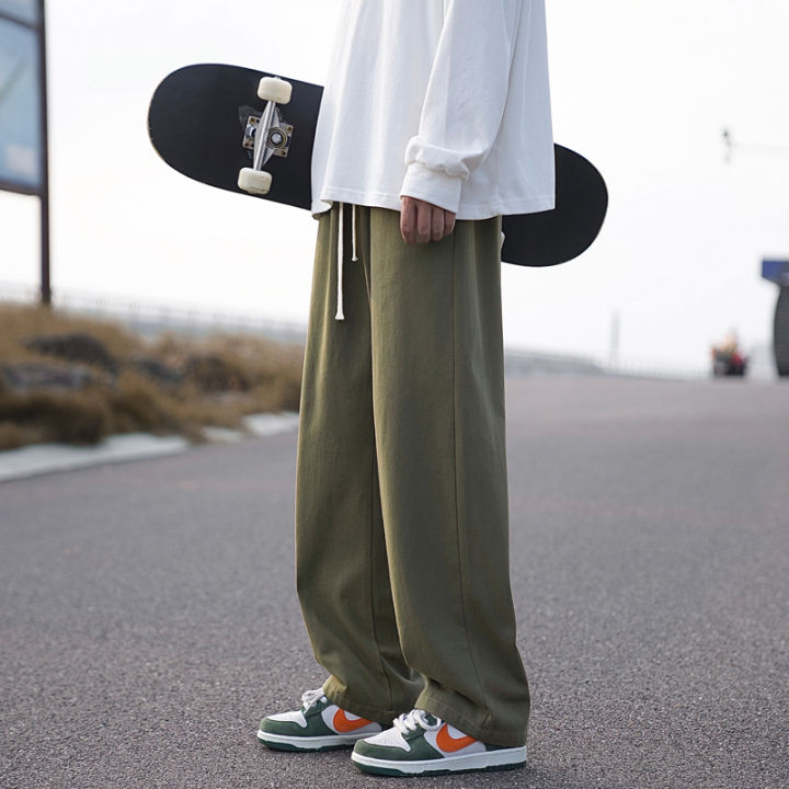 Proman-men's elastic waist pants Korean-style simple and fresh style men's solid color long pants 4 colors to choose from