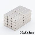 5 Pieces Magnets 20*8*5mm Square 20X8X5Mm Magnet Neodymium 20*8*5mm Strong Magnet Square Shape, Size 20X8X5Mm, High Suction Power, Nickel Plated, Sticks Firmly, Durable, Ready to Ship.. 