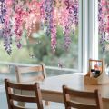 1PCS Painted Fall Flower Tree Branches Dragonfly Glass Window Home Landscaping Decoration Electrostatic Uv Window Sticker. 