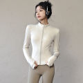 Long Sleeve Sports Jacket Women Zip Fitness Yoga Shirt Winter Warm Gym Top Activewear Running Coats Workout Clothes For Cycling.