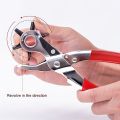 Leather Hole Punch,9" Belt Hole Puncher for Leather Heavy Duty, 6 Size Revolving Leather Belt Hand Hole Puncher. 