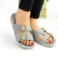 Women Medicated Double Buckle House Slippers lite Weight and Comfortable Nylon Slippers for Womens. 