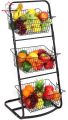 Kitchen Organizer/Fruit Basket/Vegetable stand/Kitchen Counter Rack In Black Color. 