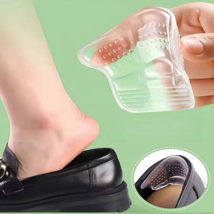 Silicone Gel Heel Inserts Self-Adhesive Anti-Blister Cushions Adjustable Shoe Size Pads Reusable Comfort Heel Pad for Heels