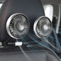 360° Rotation Double Head Car Back Seat Fan 5 Fan Blades 3-speed Wind Adjustment USB Auto Cooling Fans for Summer Car Accessorie. 