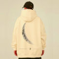 M-8XL Men Oversized Pullover Hoodie Fashionable Loose American Retro Crescent Print Long Sleeved Couple Outfit. 