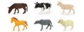 Realistic Farm Animal Toy Collection - Soft Plush Zoo Set with Cow & Goat - Perfect For Imaginative Play & Education - Durable Rubber Animal Set. 