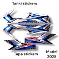 Stickers for bike 125 Motorcycle/4pcs bike Tanki tapa Stickers/125 Stickers kit/125 stickers tanky tapy/Honda stickers for bike/Honda Logo sticker/125 bike decoration accessories parts/bike sticker for Tanki tapa 125 (Model 2025)/Tankini Tapa stickers. 
