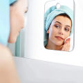 1Pc Acrylic Mirror With Wall Suction Shower Mirror with Razor Holder For Man Shaving Women Makeup Portable Travel Bathroom. 