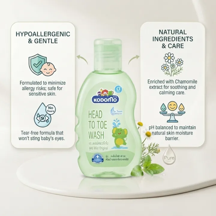 Kodomo%20Baby%20Hair%20and%20Body%20Wash%20200ml%20Gentle%20Tear%20Free%20Baby%20Cleanser%20Soft%20Skin%20and%20Healthy%20Hair%20Care%20-%20Image%202