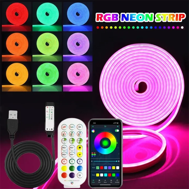 USB%205V%20RGB%20Neon%20LED%20Strip%20Lights%205M%20Bluetooth%20Smart%20Control%20Flexible%20Tape%20for%20Ambient%20Lighting%20-%20Image%207