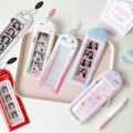 Girl Transparent Hollow Out Life Four Grid Card Holder Bag Pendant Display Card Case Photobooth Card Sleeve.