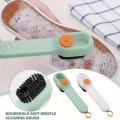 1pc Multi-function automatic spot shoe brush soft hair hand pressure hanging hole suitable for clothing carpet plastic handles. 