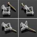 50pcs Plastic Toggle Anchor With Screw M4 Curtain Drywall Wall Cable Plug Aircraft Expansion Pipe Anchor Bolt Accessories. 