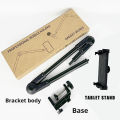 Xb08 Metal Tablet Stand 360 °   Rotating Long Arm 10kg Heavy-Duty Bedside Desktop Lazy Stand Compatible with iPad 4.6~ 12.9inch and Mobile Phones. 