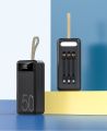 P5 50000Mah Power Bank - 3 Built-in Cables - 3 Input 4 Usb Output Multifunctional Ultra large capacity Power bank LED Lights - LCD Display. 