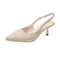 Sea Salt Blue Pointed High Heel Sandals for Women Back Hollow Half Headed Single Shoes Fashion Versatile Casual Shoes.