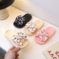 2026Summer Children's Slippers Girls Princess Non-slip Soft Sole Slippers Toddler Girl Shoes Bow Tie Slippers Flip Flops Outdoor.