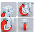 4Pcs/lot 1-2inch Furniture Caster PVC Red Universal Wheel Swivel Caster Roller Wheel For Platform Trolley Accessory. 