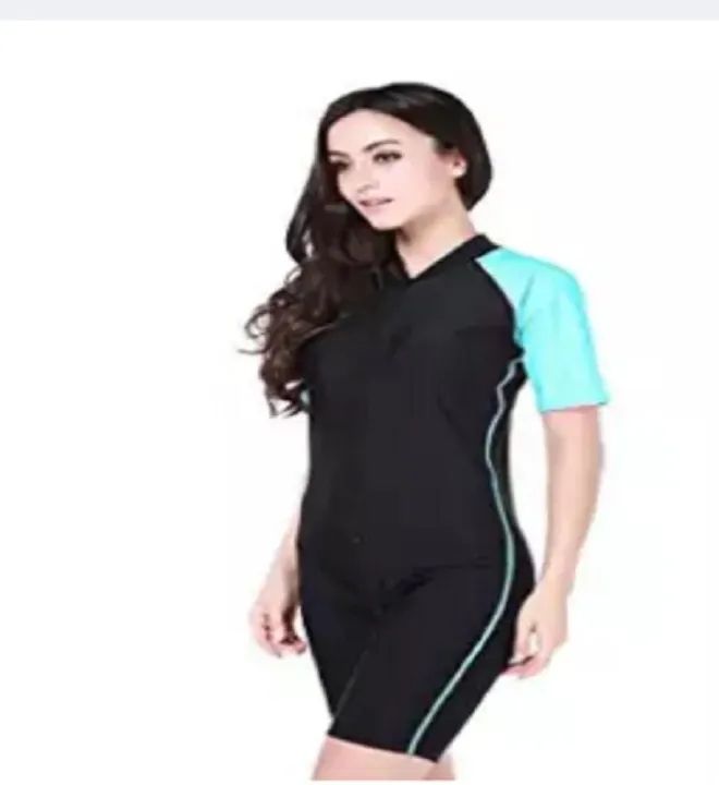 Swimming Costume Ladies Half bazu and Half leag back zip