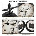 Rotating Dual faced Station Clock Round Wall Hanging Double Sided Garden Clock. 