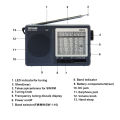 TECSUN R-9012/XHDATA D-219 FM/AM/SW 12 Bands Portable Pocket Style High Sensitivity Radio Receiver Free Shipping. 