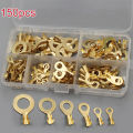 150pcs/set Round Terminal Block DJ431 O-type Lugs Terminals Cold-Pressed Connector Copper Tab Wiring Nose Combination Set New. 