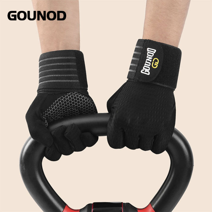 2PC/1PAIR GOUNOD Full-finger Fitness Glove Sport Breathable Wristbands Wear-resistant Barbell Equipment Weightlifting Iron