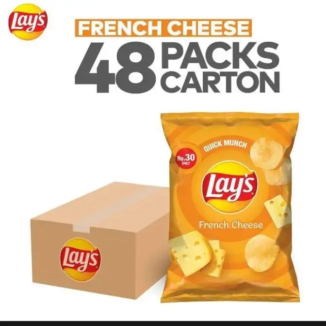 Lays French Cheese (Pack Of 48) Full carton Rs =30 High Quality Fresh Lays