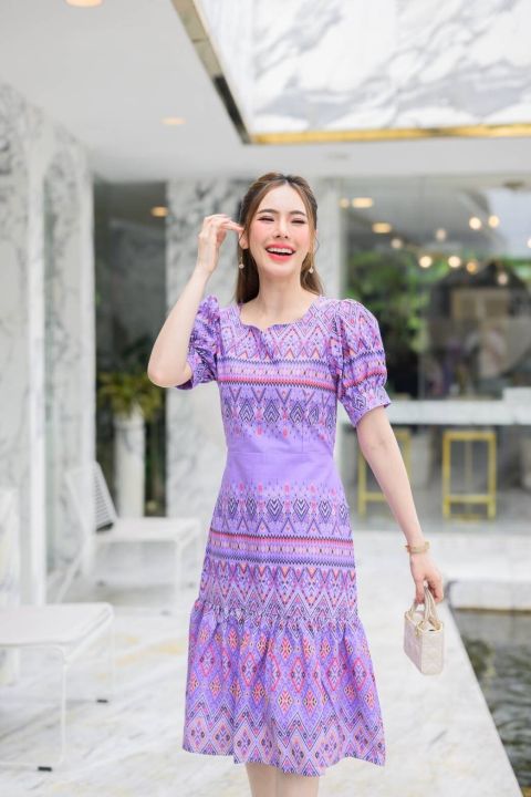 Lanna-Thai%20fabric%20dress%20(size%2036%20")%20Thai%20cotton%20fabric,%20work%20wear,%20very%20beautiful%20work.%20-%20Image%208